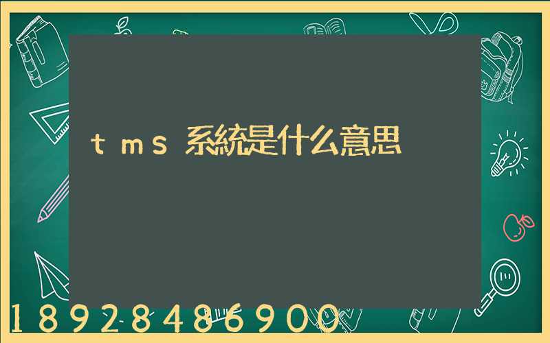 tms系統是什么意思