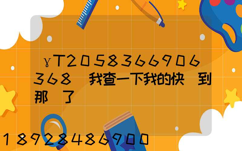 γT2058366906368幫我查一下我的快遞到那兒了
