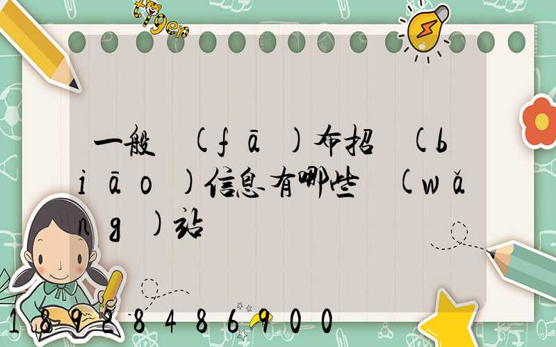 一般發(fā)布招標(biāo)信息有哪些網(wǎng)站