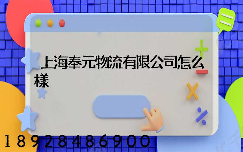 上海奉元物流有限公司怎么樣