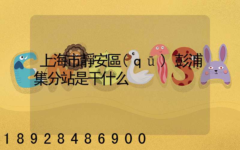 上海市靜安區(qū)彭浦集分站是干什么