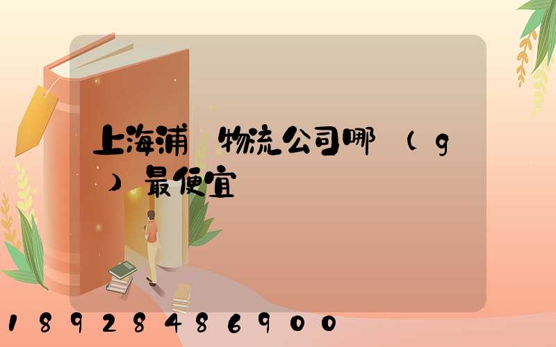 上海浦東物流公司哪個(gè)最便宜