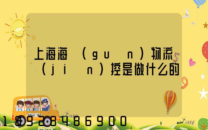 上海海關(guān)物流監(jiān)控是做什么的