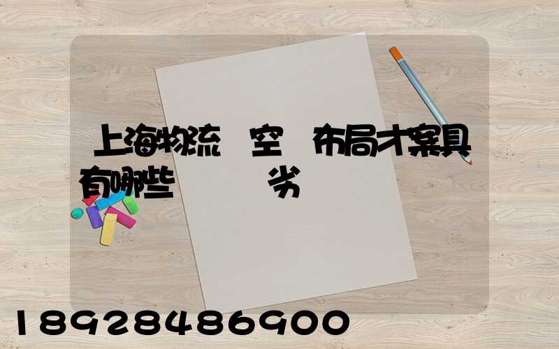 上海物流業空間布局才案具有哪些優勢與劣勢