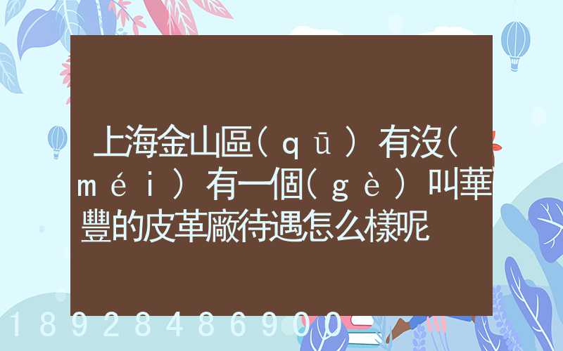 上海金山區(qū)有沒(méi)有一個(gè)叫華豐的皮革廠待遇怎么樣呢