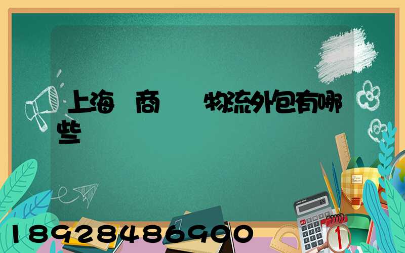 上海電商倉儲物流外包有哪些
