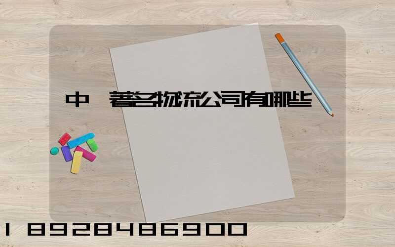 中國著名物流公司有哪些