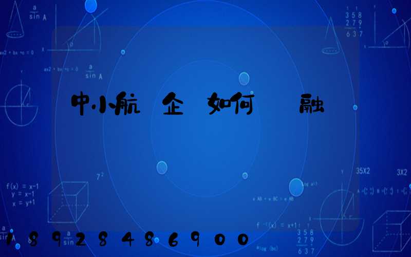 中小航運企業如何應對融資難