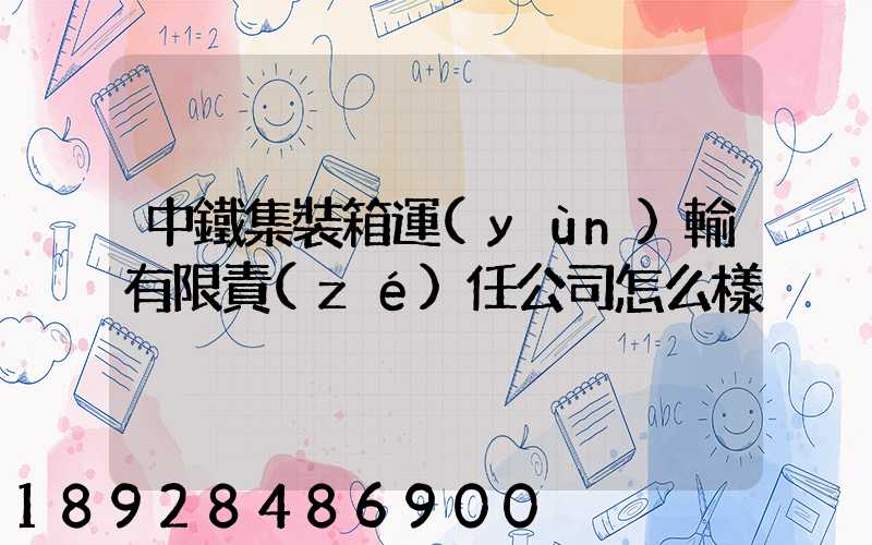 中鐵集裝箱運(yùn)輸有限責(zé)任公司怎么樣
