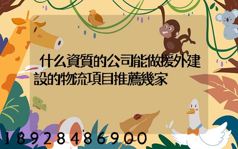 什么資質的公司能做援外建設的物流項目推薦幾家