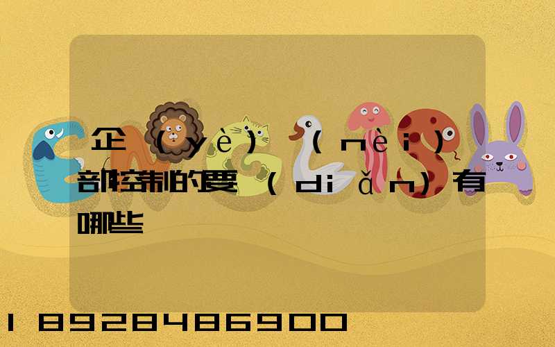 企業(yè)內(nèi)部控制的要點(diǎn)有哪些