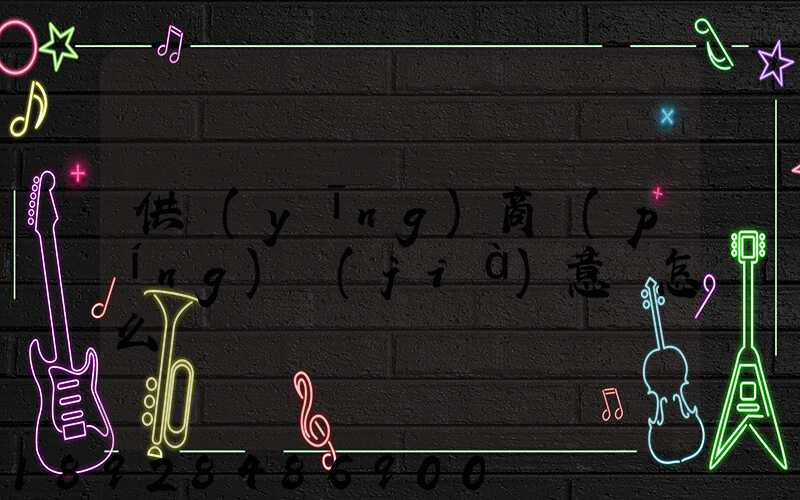 供應(yīng)商評(píng)價(jià)意見怎么寫