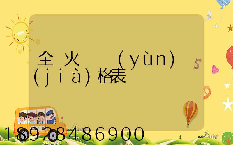 全國火車貨運(yùn)價(jià)格表