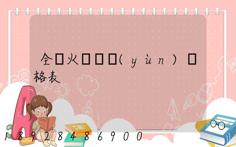 全國火車貨運(yùn)價格表