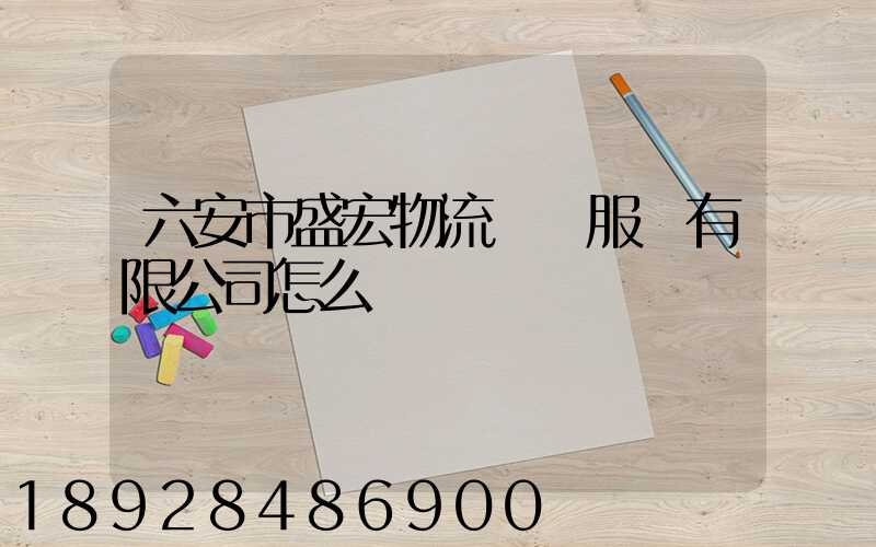六安市盛宏物流運輸服務有限公司怎么樣