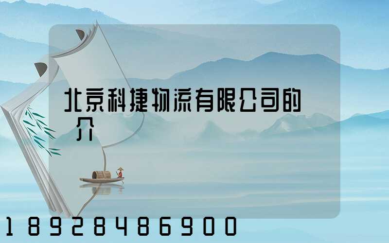 北京科捷物流有限公司的業務介紹