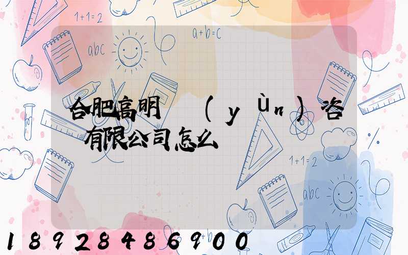 合肥高明貨運(yùn)咨詢有限公司怎么樣
