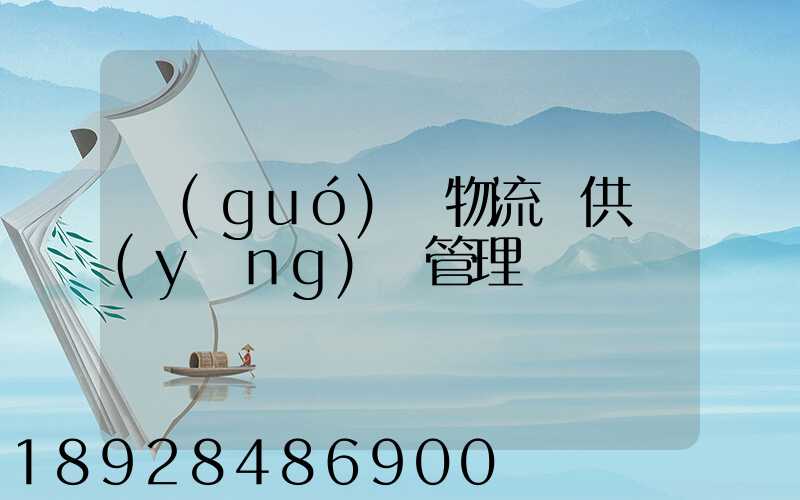 國(guó)際物流與供應(yīng)鏈管理