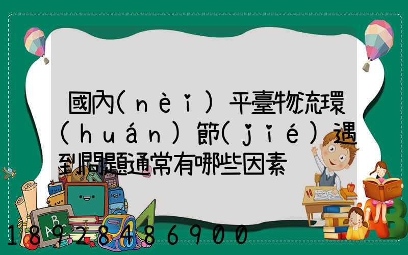 國內(nèi)平臺物流環(huán)節(jié)遇到問題通常有哪些因素