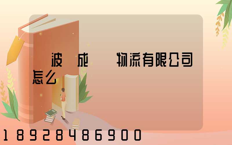 寧波嶸成國際物流有限公司怎么樣