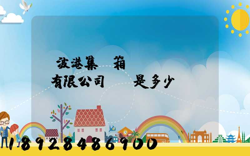 寧波港集裝箱運(yùn)輸有限公司電話是多少