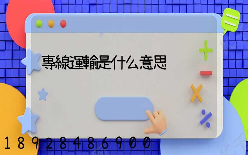 專線運輸是什么意思