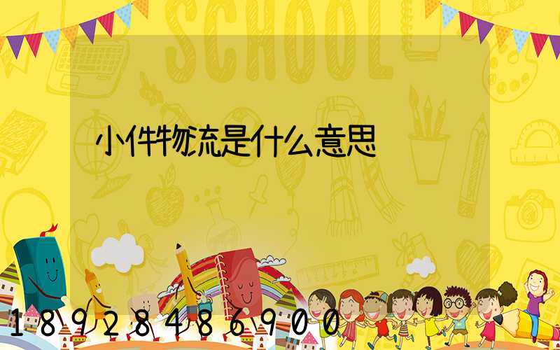 小件物流是什么意思