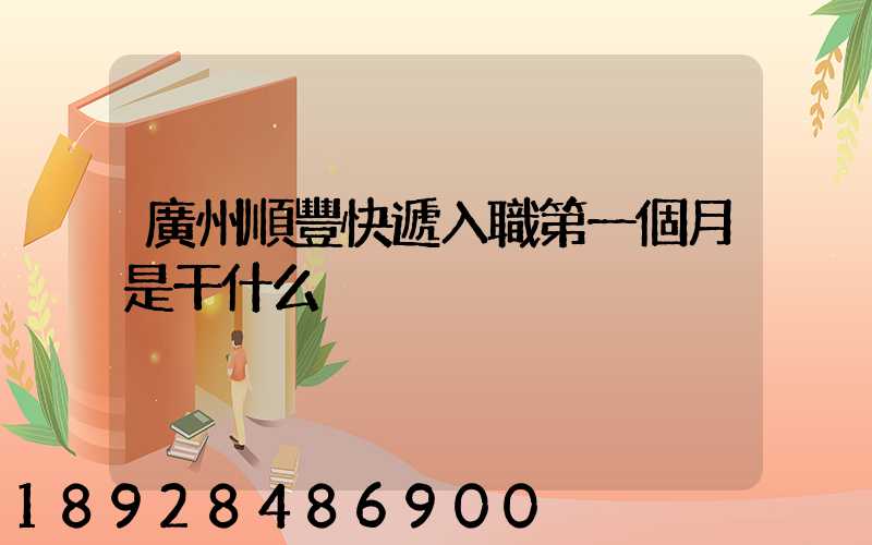 廣州順豐快遞入職第一個月是干什么