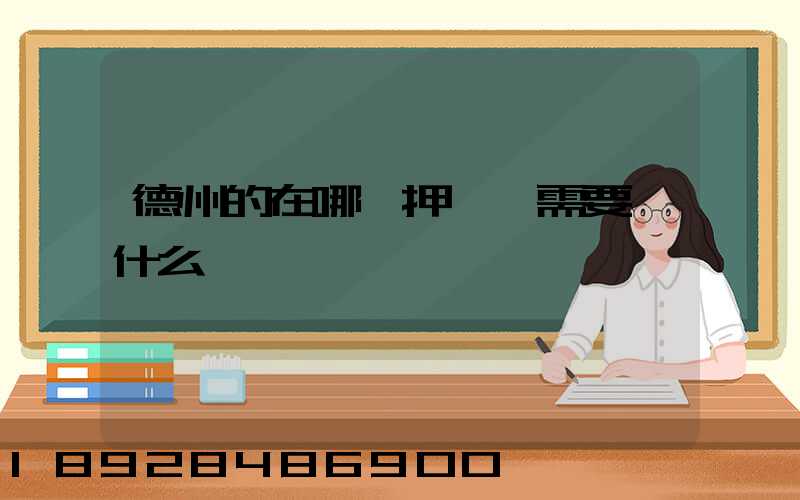 德州的在哪辦押運證需要帶什么