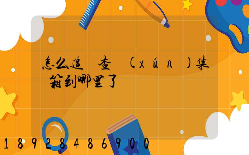 怎么追蹤查詢(xún)集裝箱到哪里了