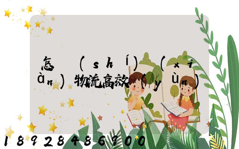 怎樣實(shí)現(xiàn)物流高效運(yùn)輸