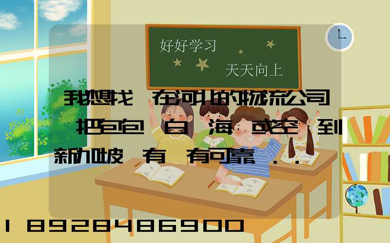 我想找間在河北的物流公司,把包包從白溝海運或空運到新加坡,有沒有可靠...
