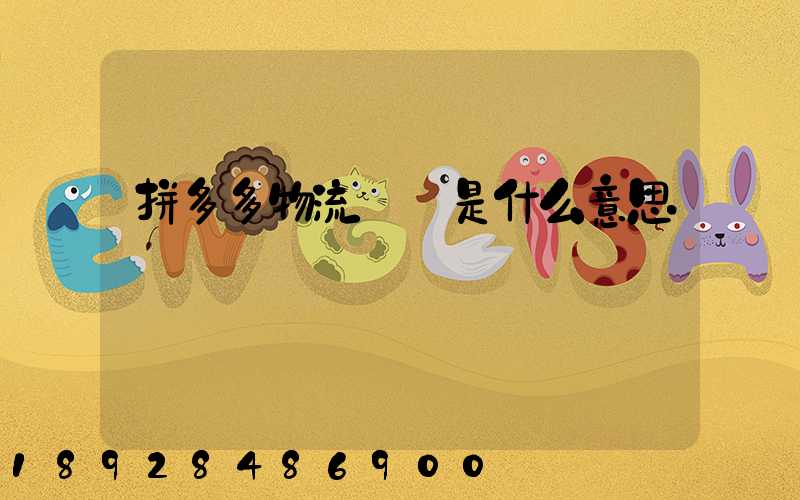 拼多多物流運輸是什么意思