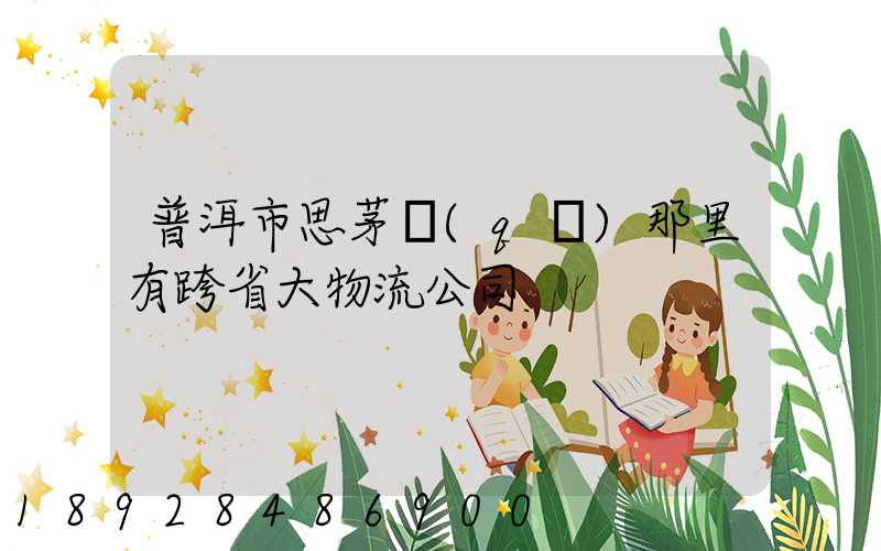 普洱市思茅區(qū)那里有跨省大物流公司