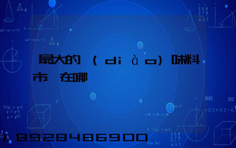 最大的調(diào)味料市場在哪
