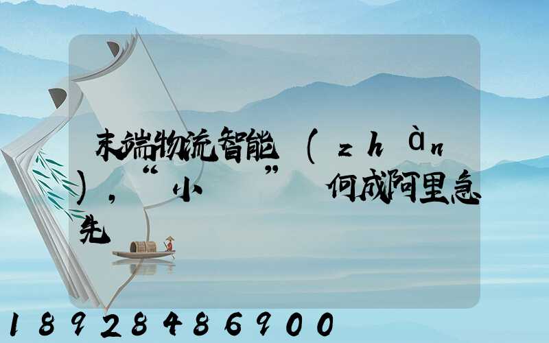 末端物流智能戰(zhàn),“小蠻驢”憑何成阿里急先鋒