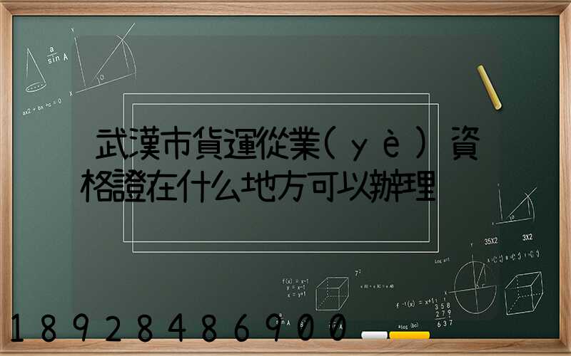 武漢市貨運從業(yè)資格證在什么地方可以辦理