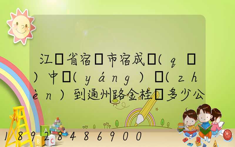江蘇省宿遷市宿成區(qū)中揚(yáng)鎮(zhèn)到通州路金桂園多少公里