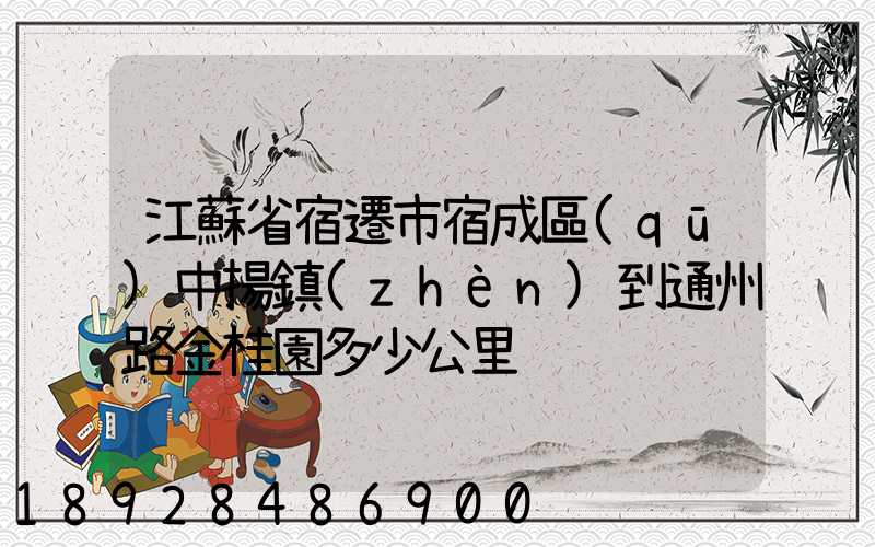 江蘇省宿遷市宿成區(qū)中揚鎮(zhèn)到通州路金桂園多少公里