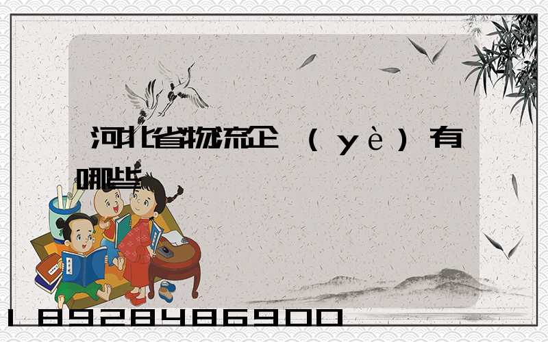 河北省物流企業(yè)有哪些