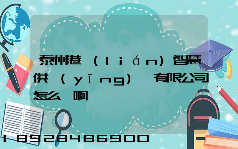 泰州港聯(lián)智慧供應(yīng)鏈有限公司怎么樣啊