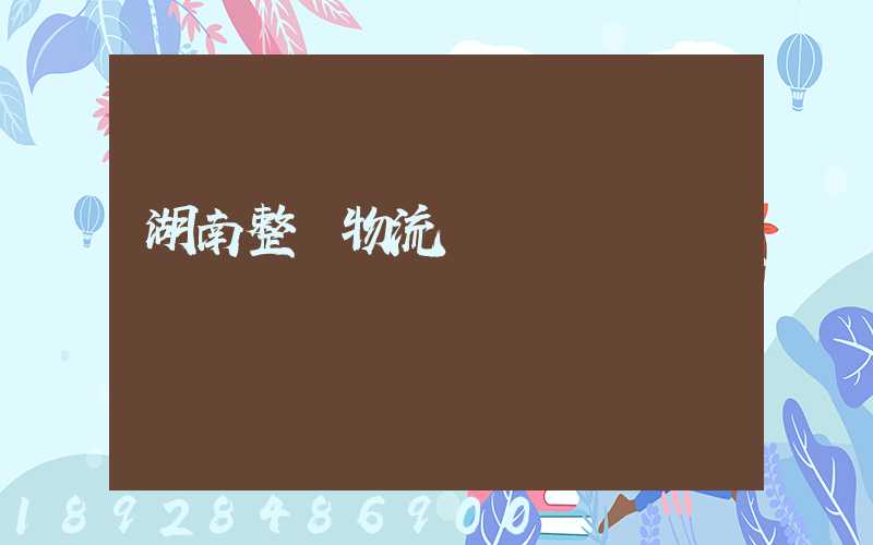 湖南整車物流運輸計劃