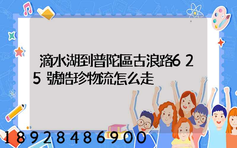 滴水湖到普陀區古浪路625號皓珍物流怎么走