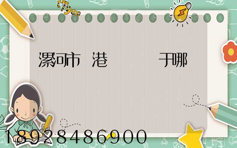 漯河市臨港產業園屬于哪個區