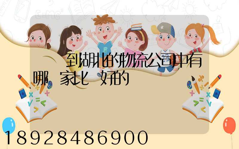 無錫到湖北的物流公司中有哪幾家比較好的