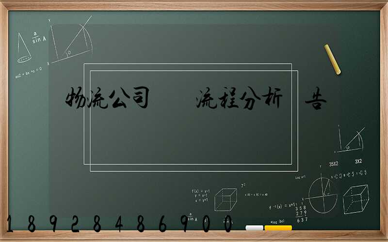 物流公司運輸流程分析報告