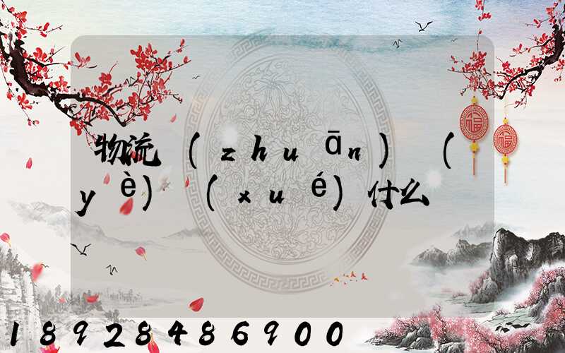 物流專(zhuān)業(yè)學(xué)什么