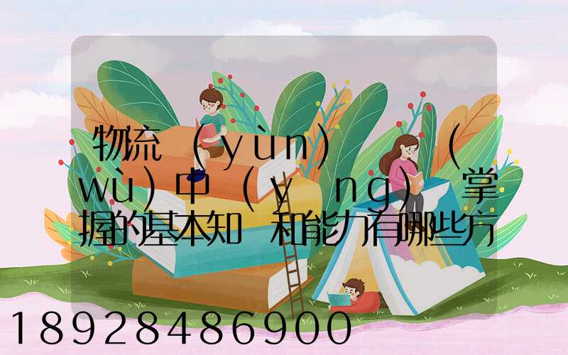 物流運(yùn)輸實務(wù)中應(yīng)該掌握的基本知識和能力有哪些方面的內(nèi)容