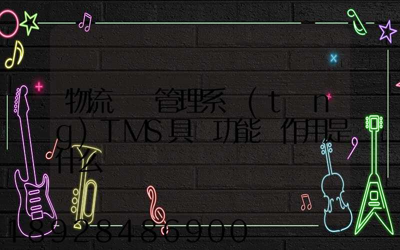 物流運輸管理系統(tǒng)TMS具體功能與作用是什么