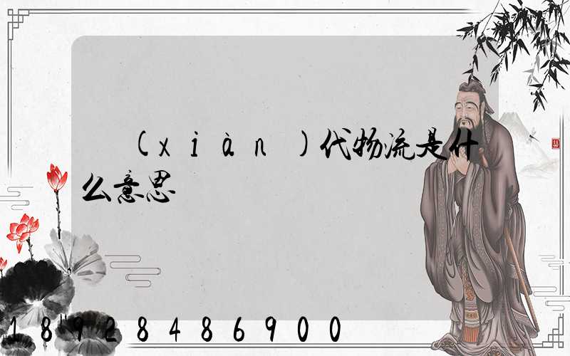 現(xiàn)代物流是什么意思
